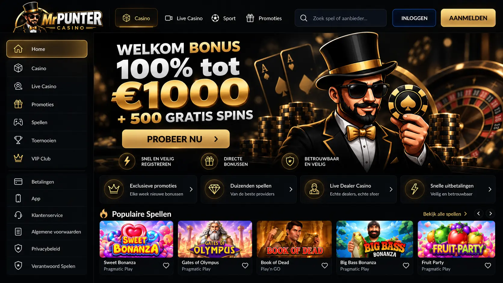 MrPunter Casino Ervaring Nederland: Spellen, Live Casino en Betalen image 1