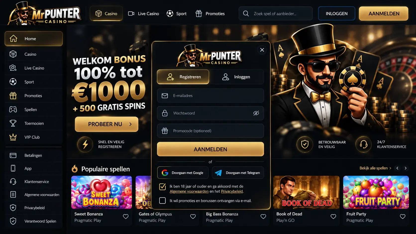 MrPunter Casino Ervaring Nederland: Spellen, Live Casino en Betalen image 2