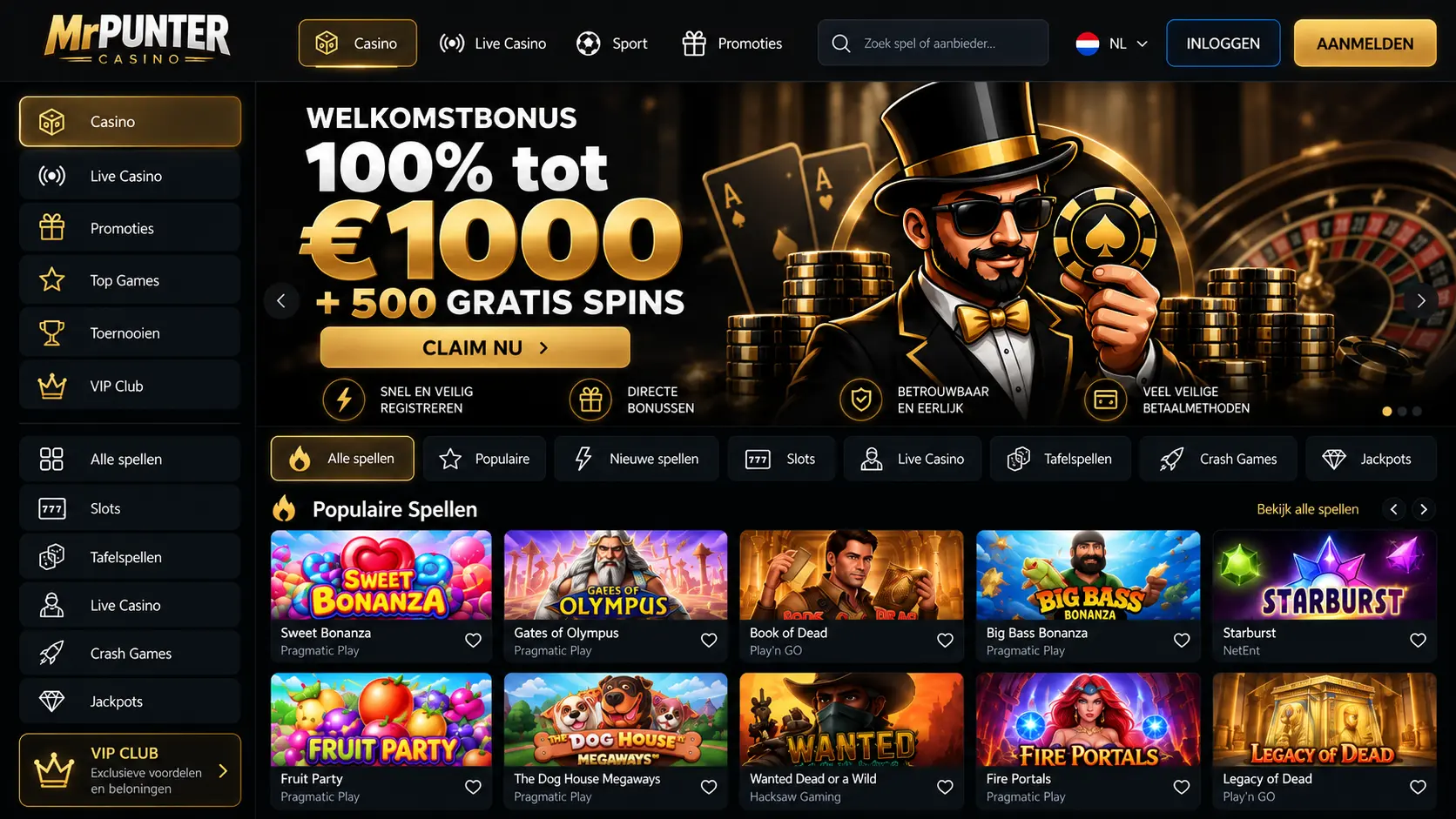 MrPunter Casino Ervaring Nederland: Spellen, Live Casino en Betalen image 3